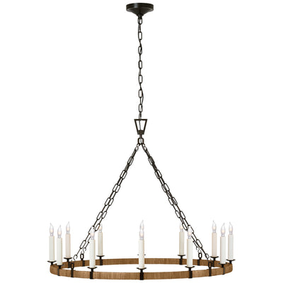Visual Comfort Signature - CHC 5873AI/NRT - LED Chandelier - Darlana Wrapped - Aged Iron and Natural Rattan