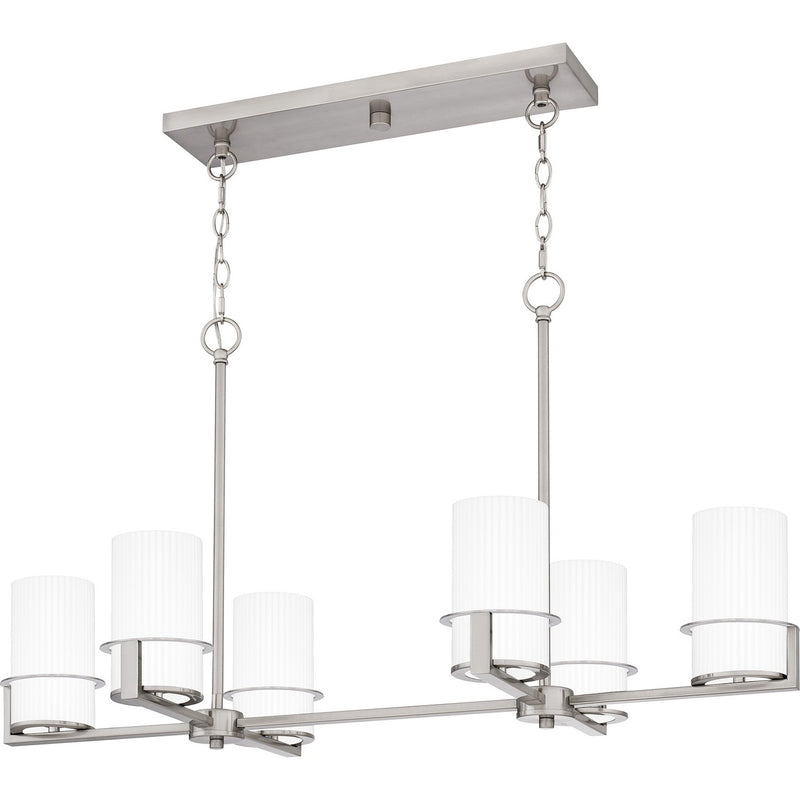 Quoizel - SEY636BN - Six Light Linear Chandelier - Seymour - Brushed Nickel