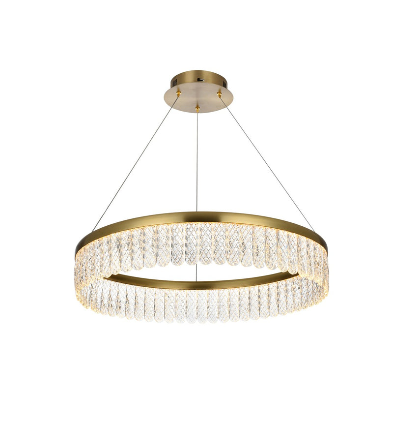 Elegant Lighting - 2060D24SG - LED Chandelier - Rune - Satin Gold