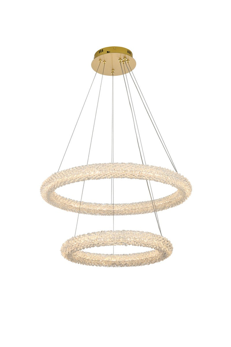 Elegant Lighting - 3800G28SG - LED Chandelier - Bowen - Satin Gold