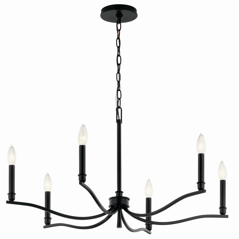 Kichler - 52695BK - Six Light Chandelier - Malene - Black