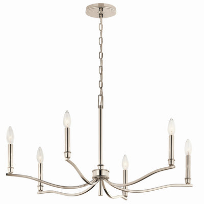 Kichler - 52695PN - Six Light Chandelier - Malene - Polished Nickel