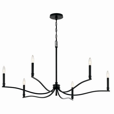 Kichler - 52696BK - Six Light Chandelier - Malene - Black