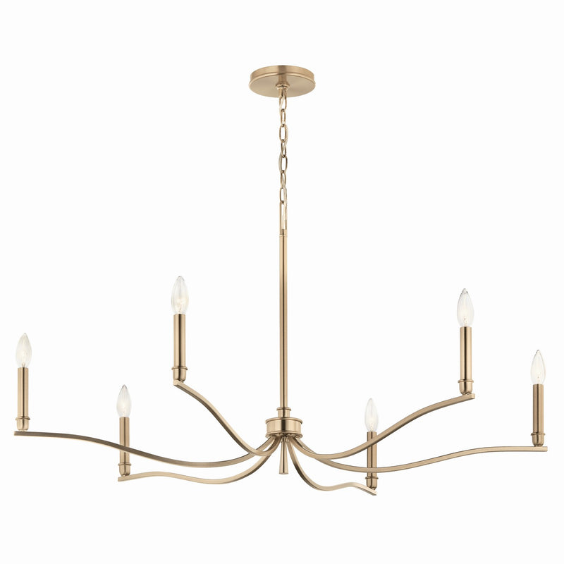 Kichler - 52696CPZ - Six Light Chandelier - Malene - Champagne Bronze