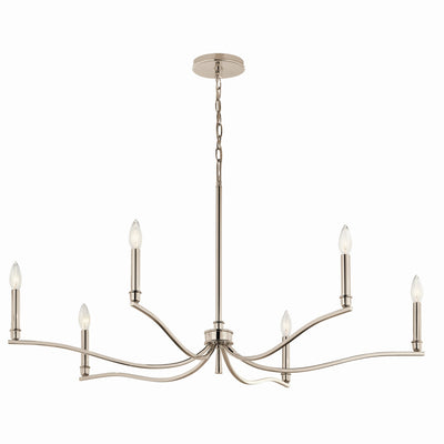 Kichler - 52696PN - Six Light Chandelier - Malene - Polished Nickel