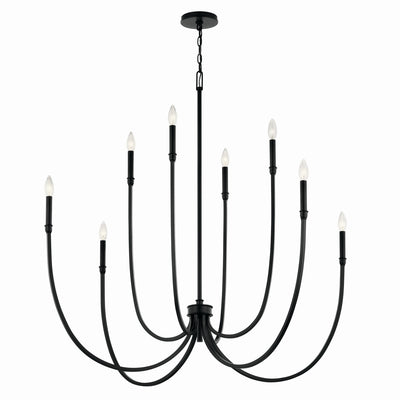 Kichler - 52699BK - Eight Light Foyer Chandelier - Malene - Black