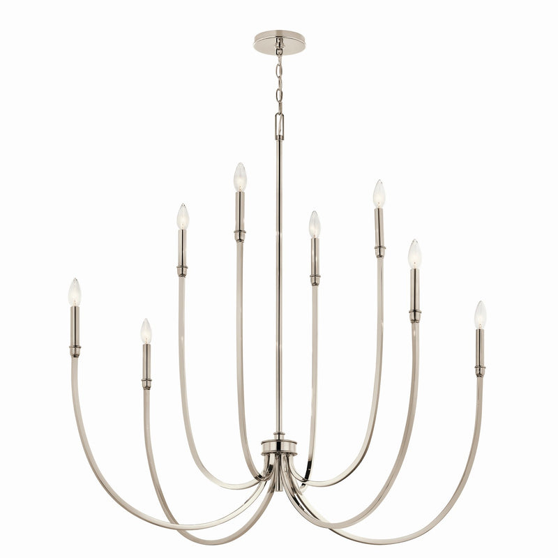 Kichler - 52699PN - Eight Light Foyer Chandelier - Malene - Polished Nickel