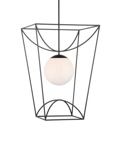 Currey and Company - 9500-0013 - One Light Lantern - Rochefort Collection - Black/White