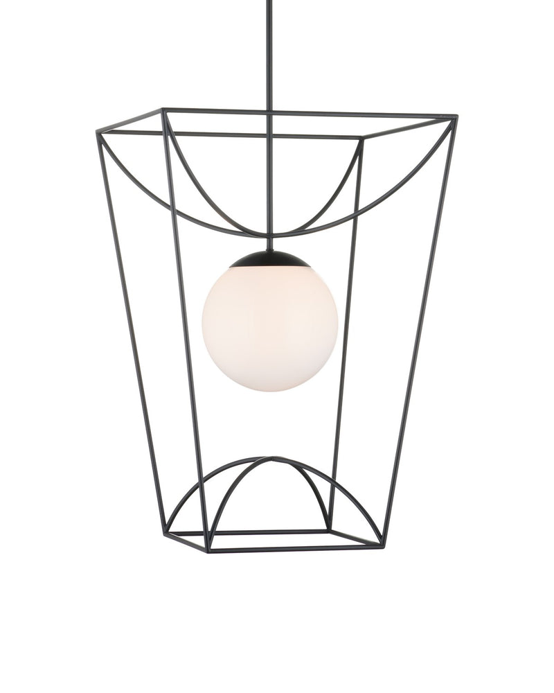 Currey and Company - 9500-0013 - One Light Lantern - Rochefort Collection - Black/White