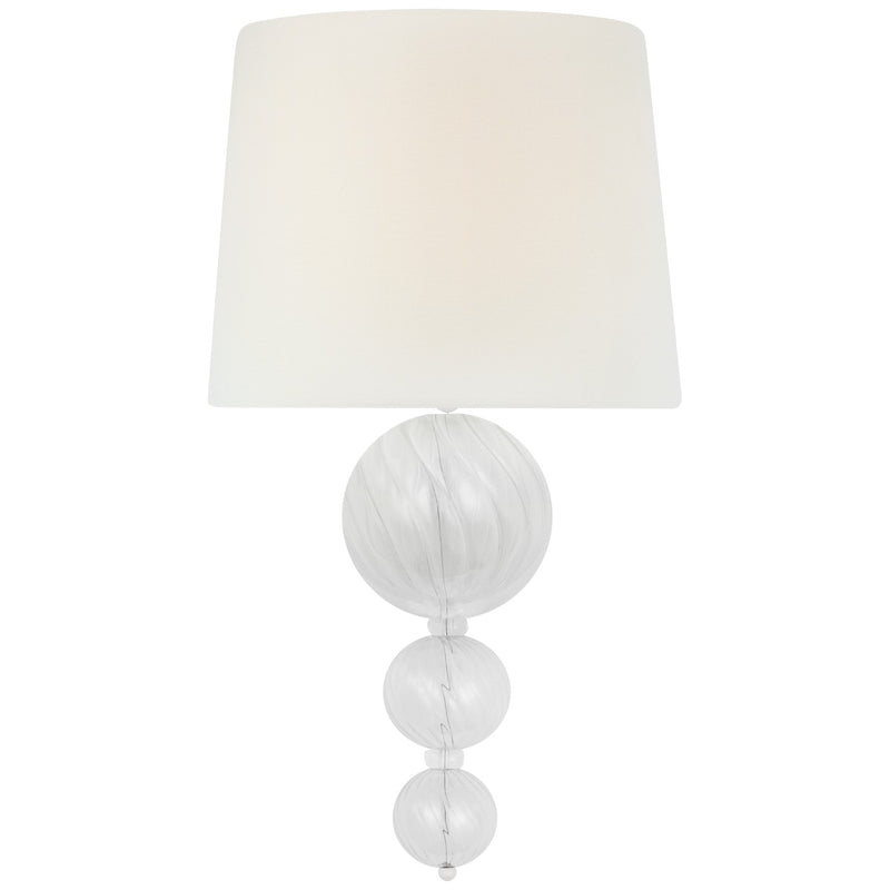 Visual Comfort Signature - JN 2004PW/CG-L - LED Wall Sconce - Talia - Plaster White and Clear Swirled Glass