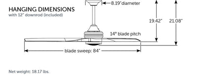 Spitfire DC Ceiling Fan (Motor Only)