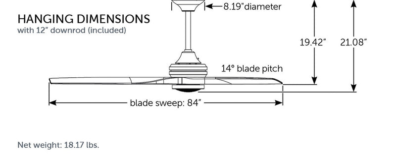 Spitfire DC Ceiling Fan (Motor Only)