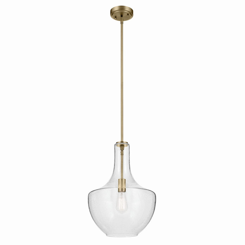 Kichler - 42046NBRCS - One Light Pendant - Everly - Natural Brass