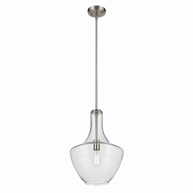Kichler - 42046NI - One Light Pendant - Everly - Brushed Nickel