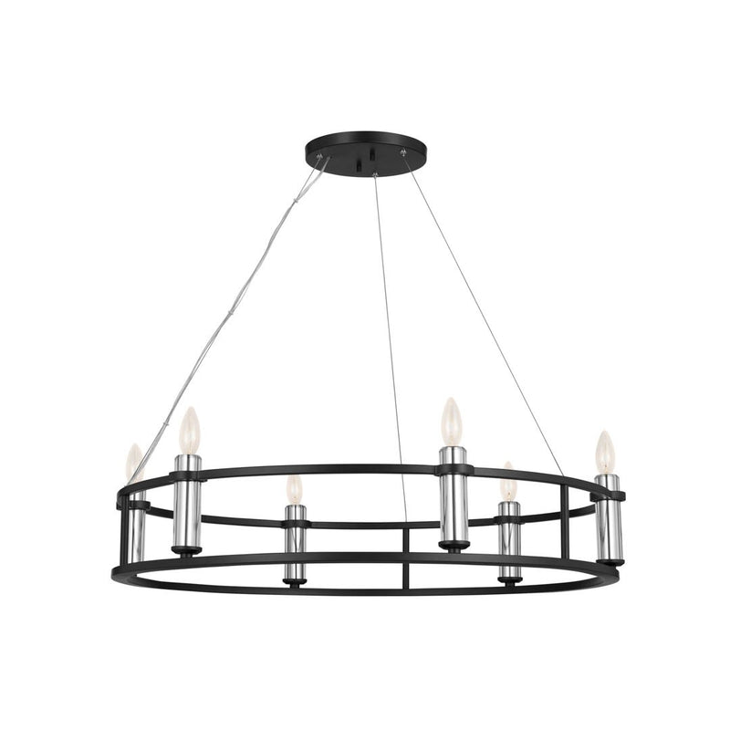 Kichler - 52490BK - Six Light Chandelier - Rosalind - Black