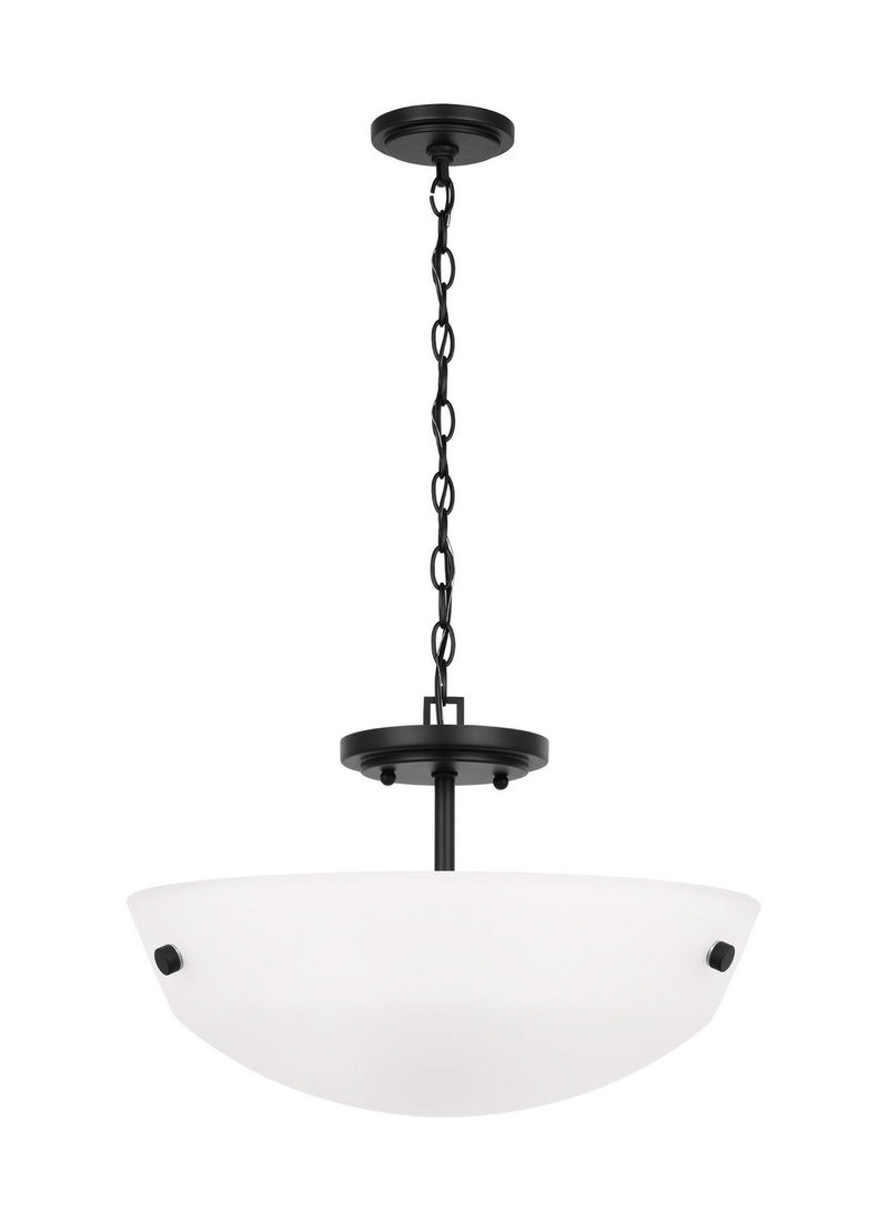 Generation Lighting - 7715202EN3-112 - Two Light Semi-Flush Convertible Pendant - Kerrville - Midnight Black