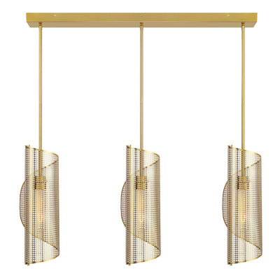 Savoy House - 1-8031-3-322 - Three Light Linear Chandelier - Hillbourne - Warm Brass