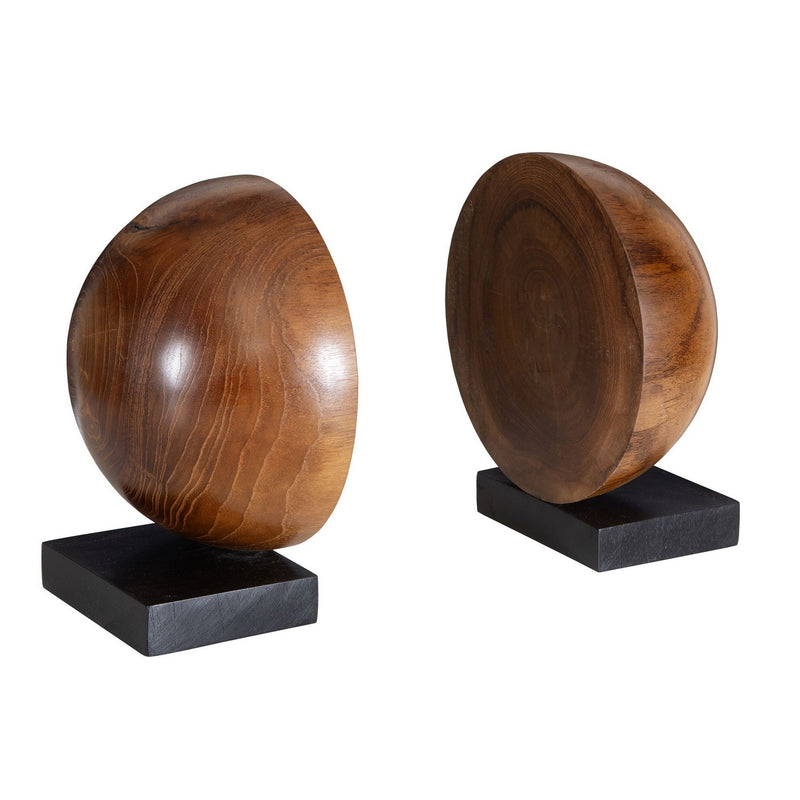 Uttermost - 17128 - Bookends Set/2 - Teak And Noir - Natural Teak