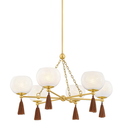 Mitzi - H1039806-AGB - Six Light Chandelier - Niya - Aged Brass