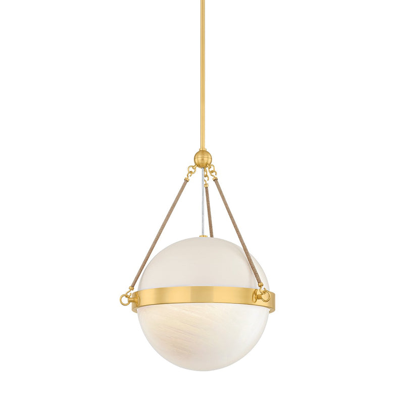 Mitzi - H1040701-AGB/SBQ - One Light Pendant - Abbie - Aged Brass/Soft Bisque