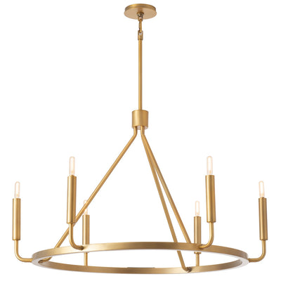 Robert Abbey - 1408 - Six Light Chandelier - Mavisten Edition Carbonia - Mavisten Brass Duex