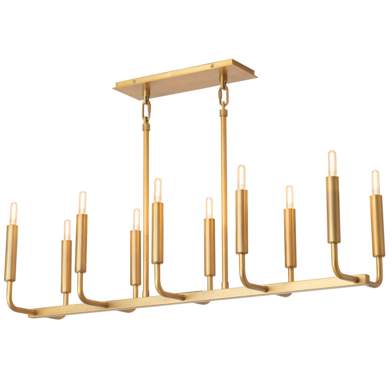 Robert Abbey - 1409 - Ten Light Chandelier - Mavisten Edition Carbonia - Mavisten Brass Duex