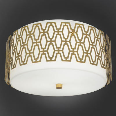 Robert Abbey - 203 - Three Light Flushmount - Marcel - Modern Brass w/Frosted Cased White Glass