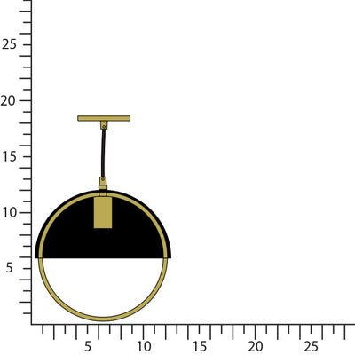 Robert Abbey - 602BLK - One Light Pendant - Mavisten Edition Copernica - Lacquered Burnished Brass w/Black Painted Metal