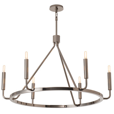 Robert Abbey - B1408 - Six Light Chandelier - Mavisten Edition Carbonia - Black Chrome