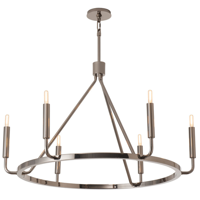 Robert Abbey - B1408 - Six Light Chandelier - Mavisten Edition Carbonia - Black Chrome