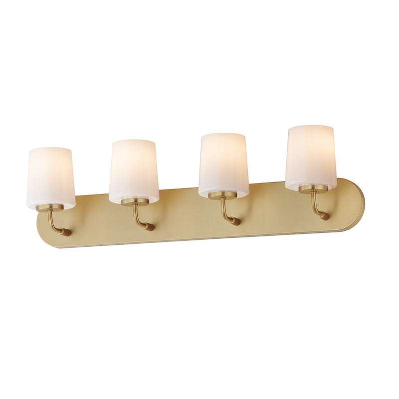 Maxim - 12894WTNAB - Four Light Bath Vanity - Durham - Natural Aged Brass