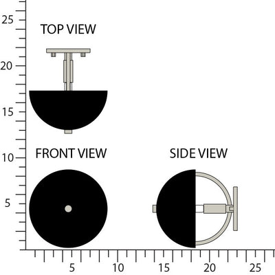Robert Abbey - P604BLK - One Light Wall Sconce - Mavisten Edition Copernica - Pewter w/Piano Black Painted Metal