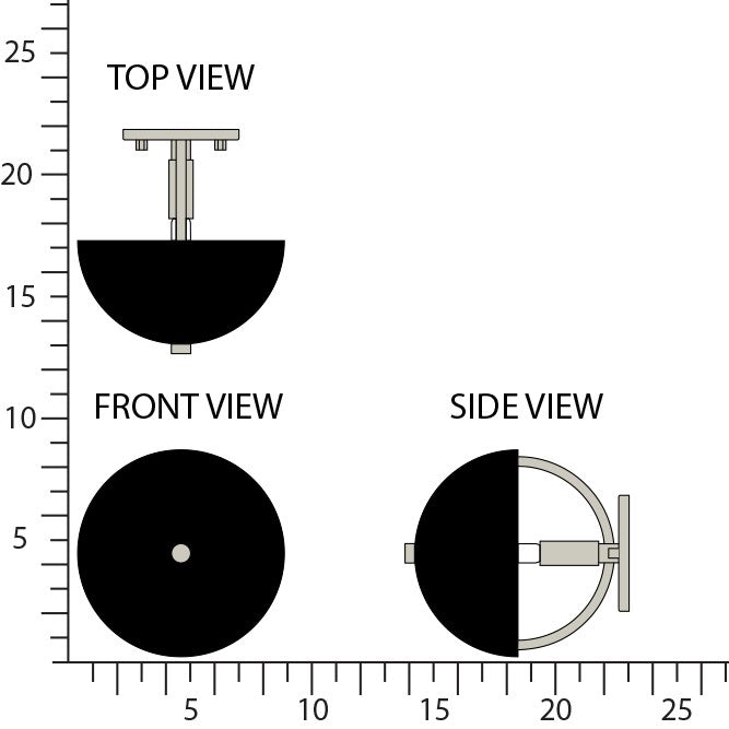 Robert Abbey - P604BLK - One Light Wall Sconce - Mavisten Edition Copernica - Pewter w/Piano Black Painted Metal