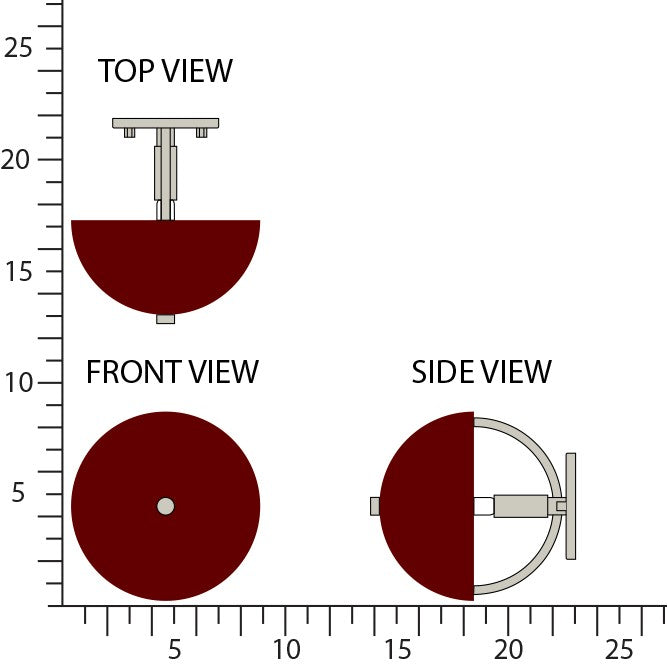 Robert Abbey - P604OX - One Light Wall Sconce - Mavisten Edition Copernica - Pewter w/Oxblood Painted Metal