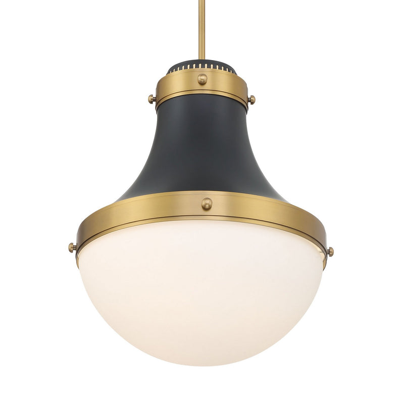 Minka-Lavery - 3934-876 - One Light Pendant - Purelight - Legacy Brass & Dark Matte Blac