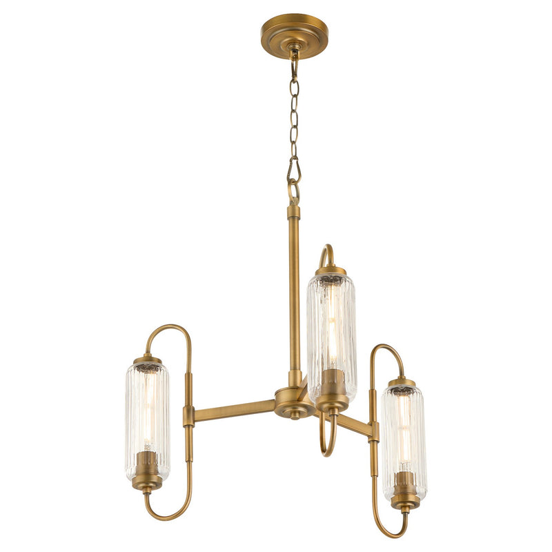 Quorum - 6015-3-47 - Three Light Chandelier - Whitmire - Brushed Brass