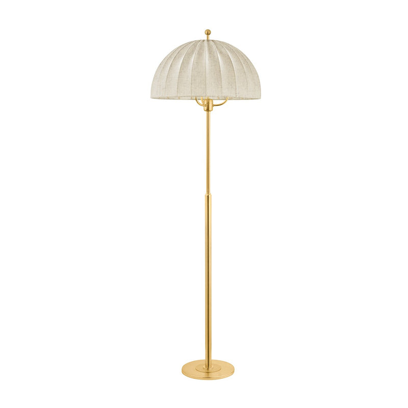 Hudson Valley - CBL5853-AGB - Three Light Floor Lamp - Palmetto - Aged Brass