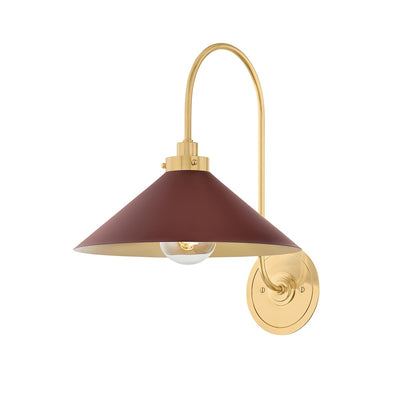 Hudson Valley - MDS1400-AGB/CRN - One Light Wall Sconce - Clivedon - Aged Brass/Soft Crimson