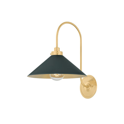 Hudson Valley - MDS1400-AGB/SSG - One Light Wall Sconce - Clivedon - Aged Brass/Soft Studio Green