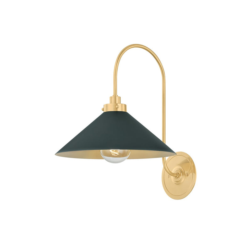 Hudson Valley - MDS1400-AGB/SSG - One Light Wall Sconce - Clivedon - Aged Brass/Soft Studio Green