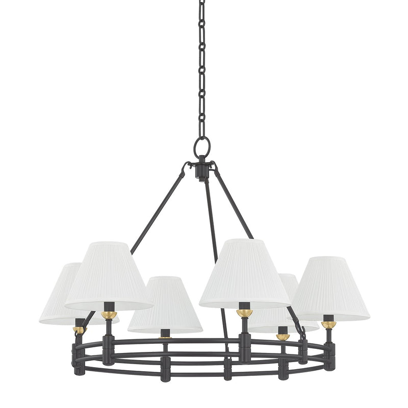 Hudson Valley - MDS1800-AGB/DB - Six Light Chandelier - Howard - Aged Brass/Distressed Bronze