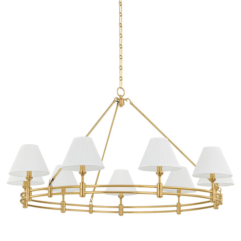 Hudson Valley - MDS1801-AGB - Nine Light Chandelier - Howard - Aged Brass
