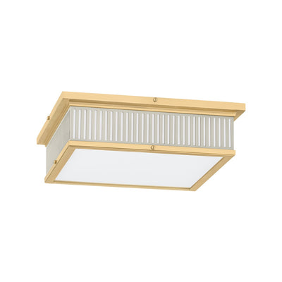 Hudson Valley - MDS1900-AGB/OW - LED Flush Mount - Ashdown - Aged Brass/Off-White