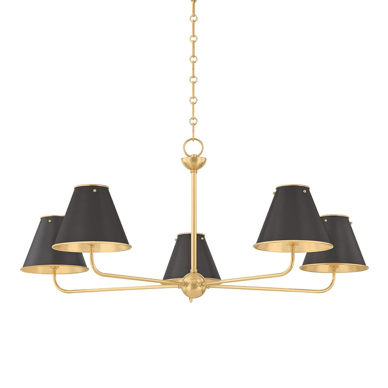 Hudson Valley - MDS2000-AGB/DB - Five Light Chandelier - Burghley - Aged Brass/Distressed Bronze