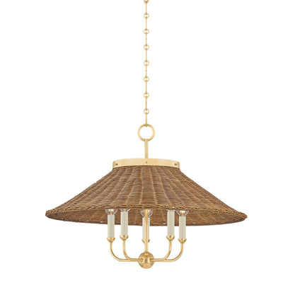 Hudson Valley - MDS2103-AGB - Five Light Chandelier - Kensington - Aged Brass