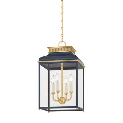 Hudson Valley - MDS2400-AGB/DBL - Four Light Lantern - Houghton - Aged Brass/Distressed Bronze