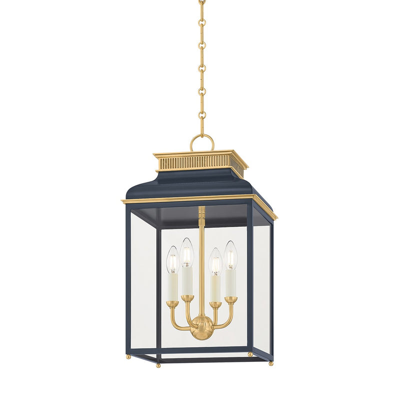 Hudson Valley - MDS2400-AGB/DBL - Four Light Lantern - Houghton - Aged Brass/Distressed Bronze
