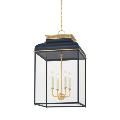 Hudson Valley - MDS2401-AGB/DBL - Four Light Lantern - Houghton - Aged Brass/Distressed Bronze