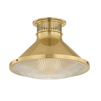 Hudson Valley - MDS2403-AGB - One Light Flush Mount - Highclere - Aged Brass