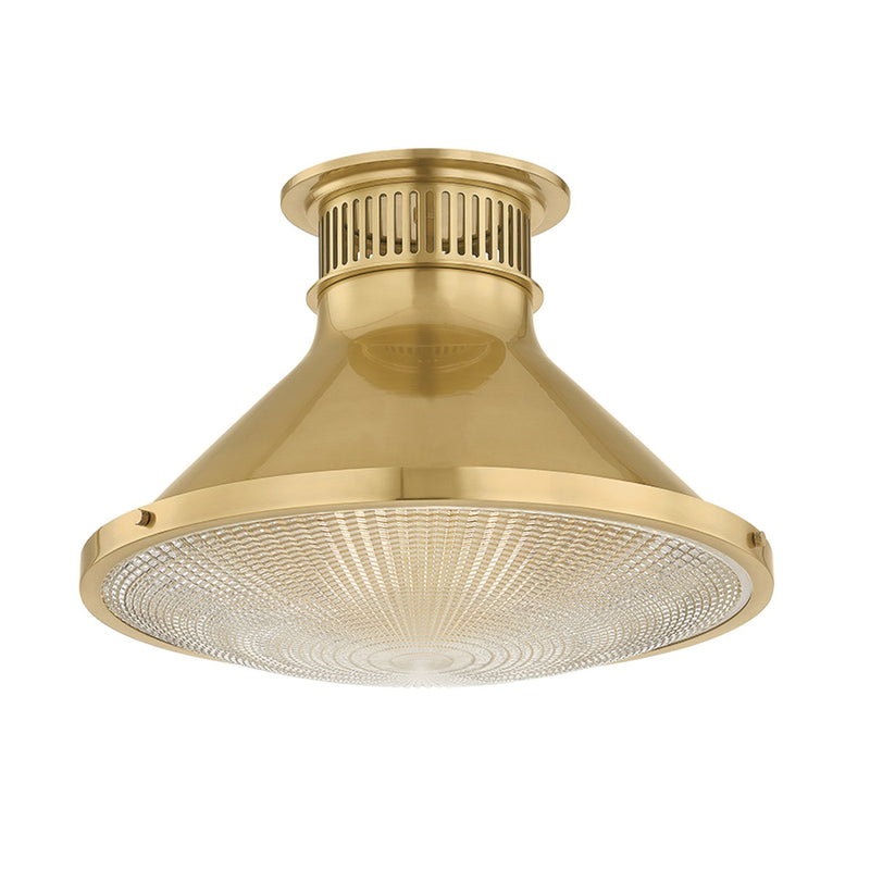 Hudson Valley - MDS2403-AGB - One Light Flush Mount - Highclere - Aged Brass